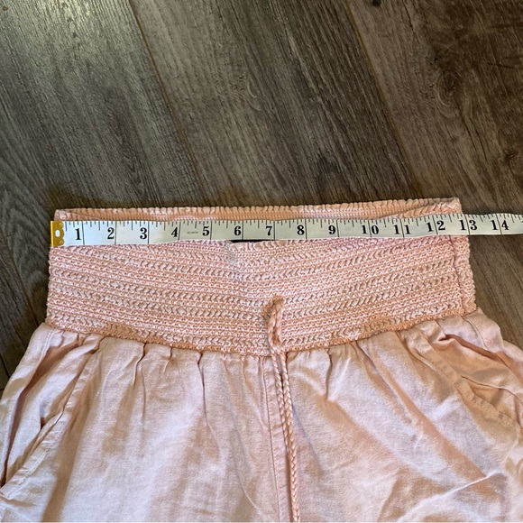 Rewash Luna boardwalk Linen wide leg pants hi rise smocked elastic waist large - Picture 12 of 16